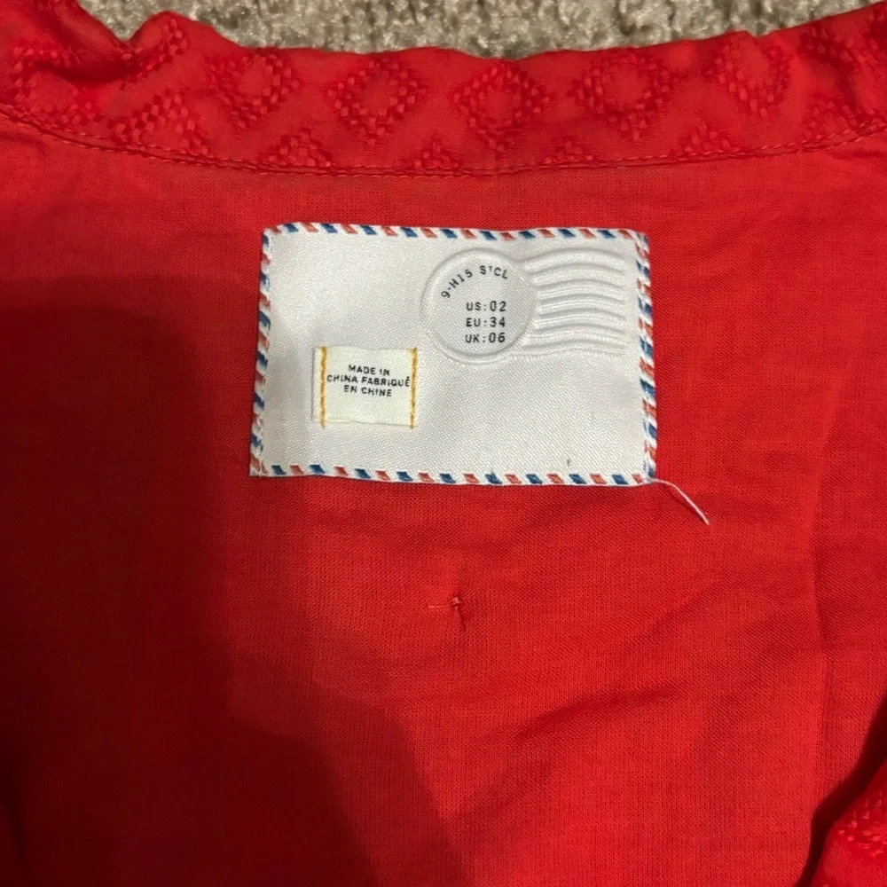 Postmark Anthropologie Four Corners high-low collared dress Size 2 100% cotton - Picture 3 of 10